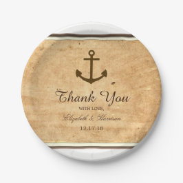 Nautical Anchor Gerahmte Vintage Paper Wedding Pappteller