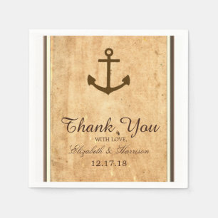 Nautical Anchor Gerahmte Vintage Paper Wedding Serviette