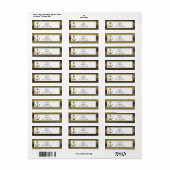 Nautical Anchor Gold Black Stripes Adressenmarken (Vorne)