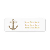 Nautical Anchor Gold Glitzer Glam Address Labels (Vorne)