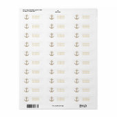 Nautical Anchor Gold Glitzer Glam Address Labels (Vorne)