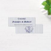 Nautical Anchor Gray Stripe Wedding Drinks Tickets (Schreibtisch)