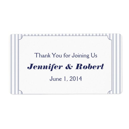 Nautical Anchor Gray Wedding Water Flasche Label (Vorne)