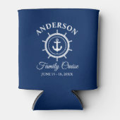 Nautical Anchor Helm Navy Blue Family Cruise Dosenkühler (Vorderseite)