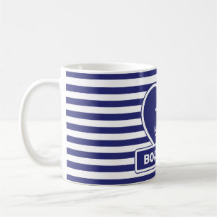 Nautical Anchor Herzdesign Blauer Streifen Kaffeetasse