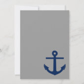Nautical Anchor Hochzeitseinladung Marine und Grau Einladung (Rückseite)