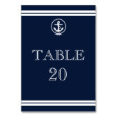 Nautical Anchor Hochzeitsempfang Tischnummer (Rückseite)