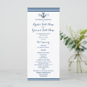 Nautical Anchor-Hochzeitsprogramm Programm (Stehend Vorderseite)