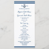 Nautical Anchor-Hochzeitsprogramm Programm (Vorderseite)