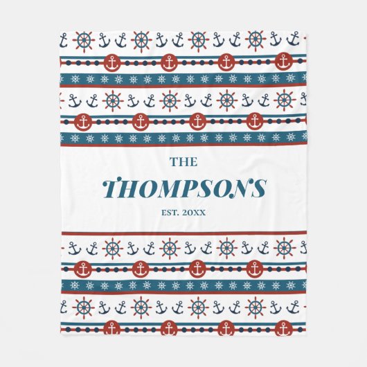 Nautical Anchor Hochzeitstil - Geschenkidee Fleecedecke (Vorderseite)