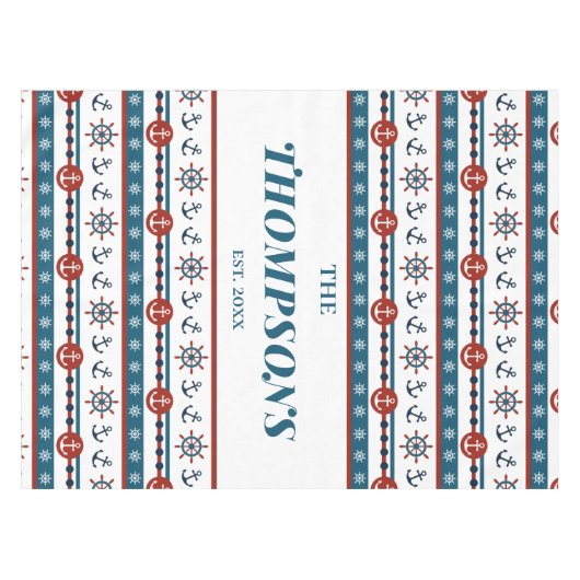 Nautical Anchor Hochzeitstil - Geschenkidee Tischdecke (Vorderseite (Horizontal))