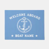 Nautical Anchor Light Blue Begrüßungsboot Fußmatte (Vorderseite)