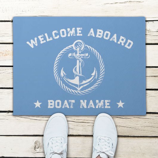 Nautical Anchor Light Blue Begrüßungsboot Fußmatte