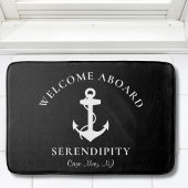 Nautical Anchor Mit Monogramm Black Badematte