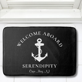 Nautical Anchor Mit Monogramm Black Badematte