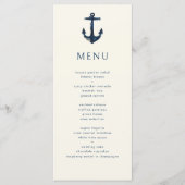 Nautical Anchor Moderne einfache Hochzeit der Mari Menükarte (Vorderseite)