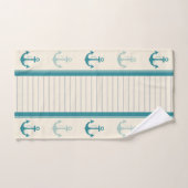 Nautical Anchor Moderner Abstrakter Streifen Badhandtuch Set (Handtuch)