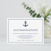 Nautical Anchor Monogram Wedding Accommodations Begleitkarte (Stehend Vorderseite)