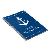 Nautical Anchor Monogram Wedding Planner Notebook Notizblock (Rechte Seite)