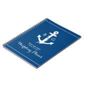 Nautical Anchor Monogram Wedding Planner Notebook Notizblock (Linke Seite)