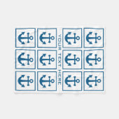 Nautical Anchor Muster Vliesdecke Fleecedecke (Vorderseite (Horizontal))