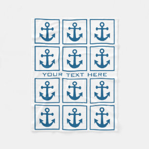 Nautical Anchor Muster Vliesdecke Fleecedecke
