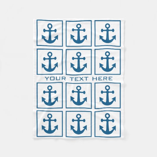 Nautical Anchor Muster Vliesdecke Fleecedecke (Vorderseite)