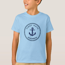 Nautical Anchor - Name T - Shirt des Kindes - Firs
