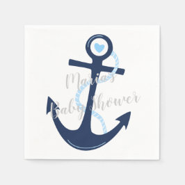Nautical Anchor Navy Baby Boy Showroom Napkin Serviette