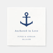 Nautical Anchor Navy Blue and White Wedding Serviette (Vorderseite)