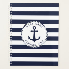Nautical Anchor Navy Blue Boat Name 2024 Planer