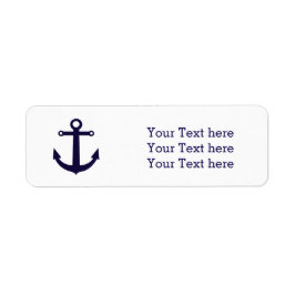 Nautical Anchor Navy Blue Classic Address Labels
