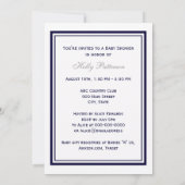 Nautical Anchor Navy Blue Gerahmt 2V Babydusche Einladung (Rückseite)