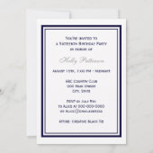 Nautical Anchor Navy Blue Gerahmt 2V Sweet 16 Einladung (Rückseite)