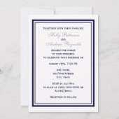 Nautical Anchor Navy Blue Gerahmt 2V Wedding Einladung (Rückseite)