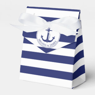 Nautical Anchor Navy Blue Stripe Hochzeit Vielen D Geschenkschachtel