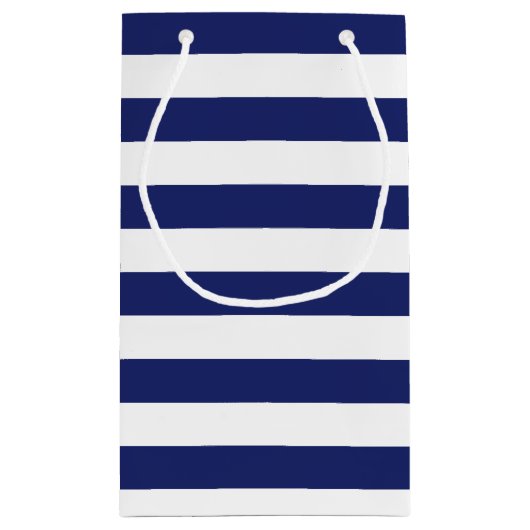 Nautical Anchor Navy Blue Stripe Hochzeit Vielen D Kleine Geschenktüte (Rückseite)