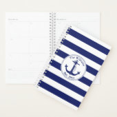 Nautical Anchor Navy Blue Stripe Planer (Anzeige)