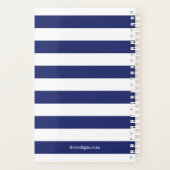Nautical Anchor Navy Blue Stripe Planer (Rückseite)
