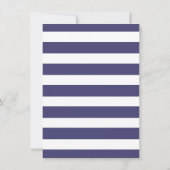 Nautical Anchor Navy Blue Stripes Boy Baby Dusche Einladung (Rückseite)