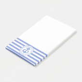Nautical Anchor Navy Blue Striping Personalisiert Post-it Klebezettel (angewinkelt)