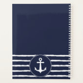 Nautical Anchor Navy Blue White Custom 2024 Planer (Rückseite)