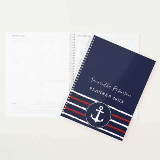 Nautical Anchor Navy Blue White Red 2024 Planer (Anzeige)