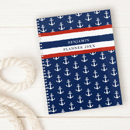 Nautical Anchor Navy Blue White Red Custom 2023 Planer