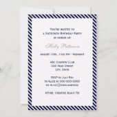 Nautical Anchor Navy Diag Stripe 2V Sweet 16 Einladung (Rückseite)