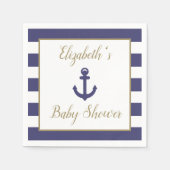 Nautical Anchor Navy Gold Boy Baby Shower Serviette (Vorderseite)
