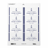 Nautical Anchor Navy Hochzeitwasserflasche (Vorne)