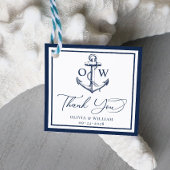 Nautical Anchor Navy Monogram danke Hochzeit Geschenkanhänger