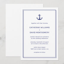 Nautical Anchor Navy & White Minimalistisch Weddin