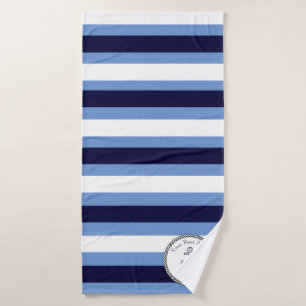 Nautical Anchor Navy White Strip Badetuch Badehandtuch